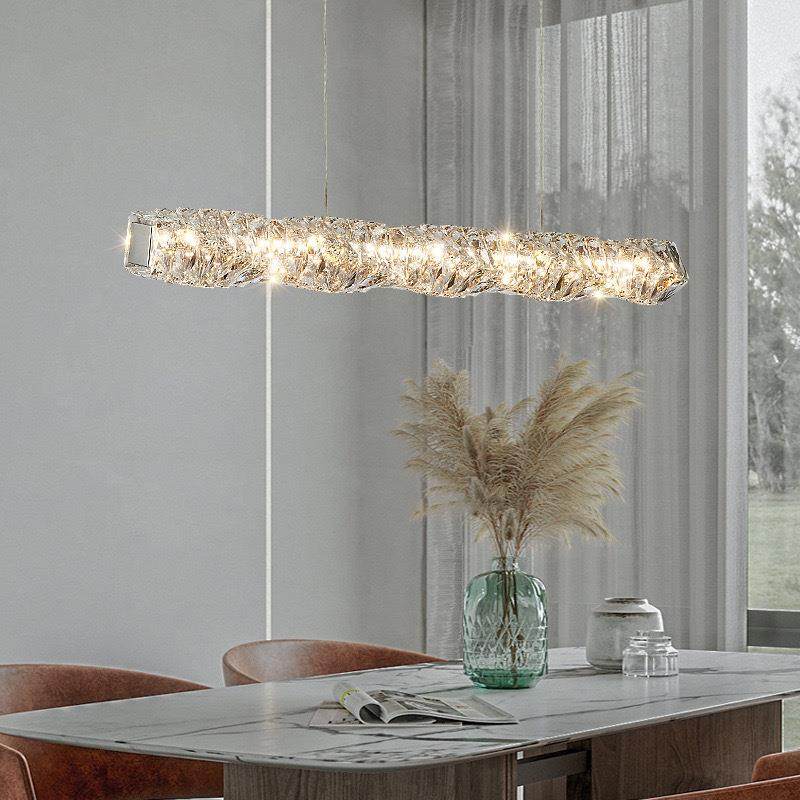 创意圆圈厅灯具玻892璃水晶客设计感极现代简约轻奢圆环餐厅主客,家装灯饰光源,智能吊灯,淘宝优惠券,粉丝福利购,淘宝优惠卷