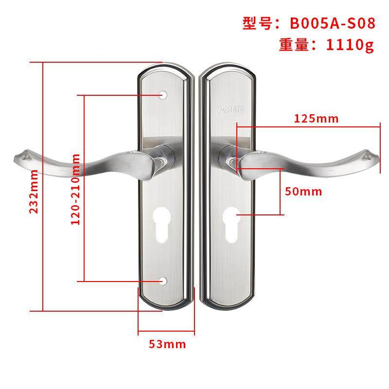 ?室内门锁一门体免改孔木锁卧静室免改孔木锁门房间锁卧室音锁单