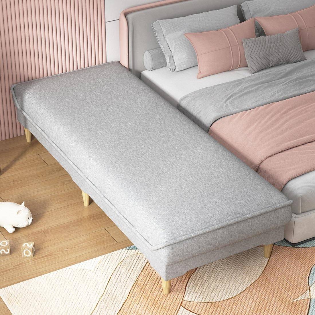 用阳台沙发床布卧艺边床加宽拼接床单人床租房SOFA两贵妃躺室椅沙