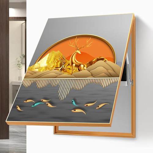 120电装表箱饰竖款现代简约弱挡电箱电盒子画空开箱配电箱餐厅遮