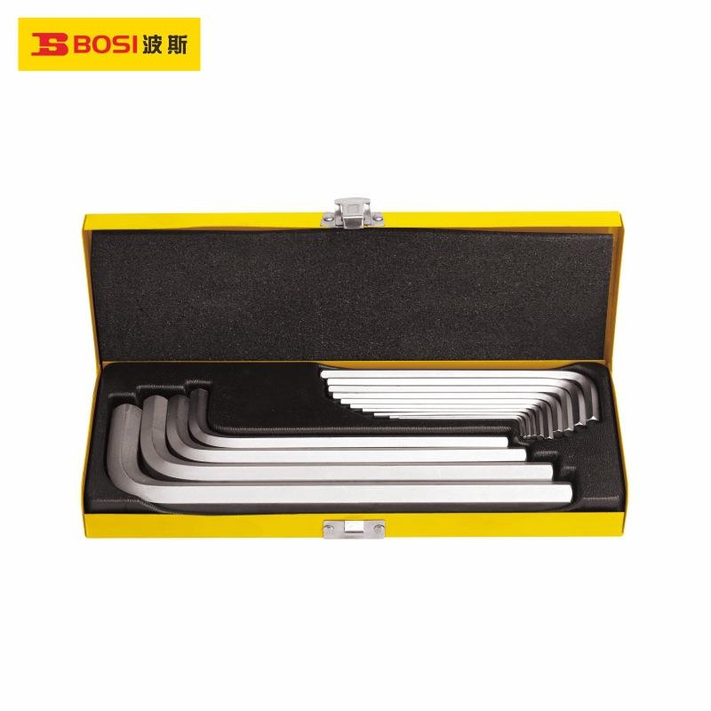 波斯工具S2钢14件套加长平头内六角扳手组套1.5-17mm BS426014