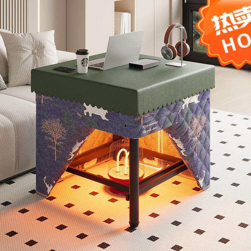 拷火架折叠烤火桌正方形棋牌桌乡村家用取暖镀锌钢餐桌娱乐休闲桌