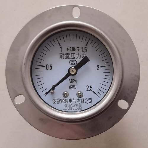 Y-63B-FZ耐震压力表轴向带边安装表盘直径60