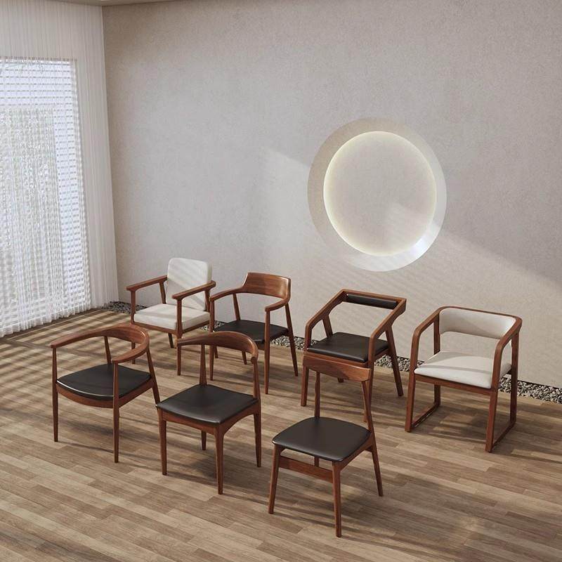 新中式实木椅小户型用轻椅奢家靠背椅sys-235餐椅椅洽谈会客主人