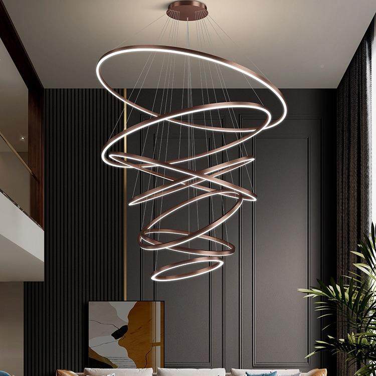 复楼大吊灯式客挑高空loDD-525挑ft公寓别墅大厅跃层中厅空楼中楼