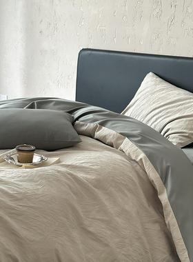 贡1PZ12400S高全棉长四件套简约轻奢缎绒棉纯棉床上用品提花被套