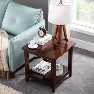 柜简W6实木小茶几客厅沙发边几角小几约边K 方桌正方 A005柜角美式