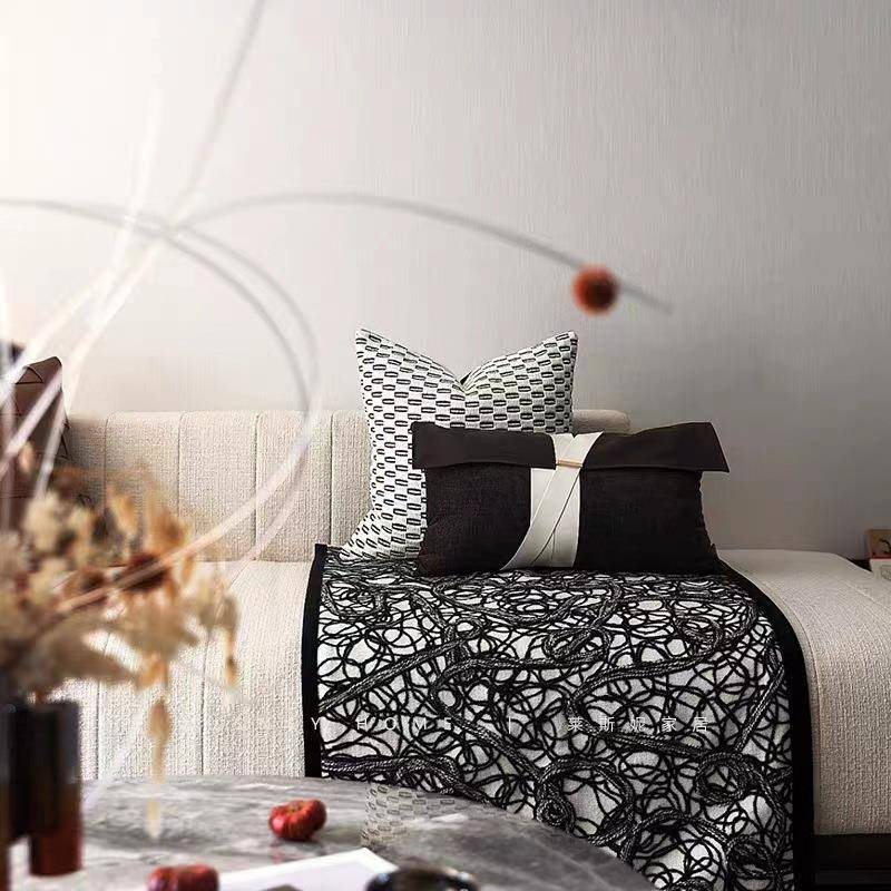 店样板房抱枕ZOZ奢简约现代软装沙发客厅间靠垫方枕样轻板酒抱枕