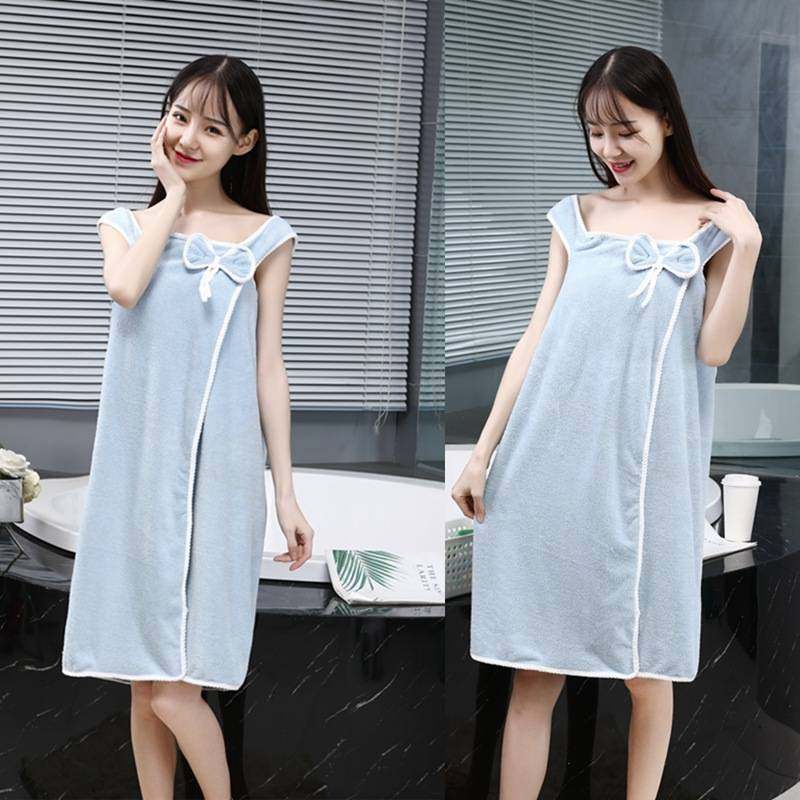 浴巾女可穿裹秋冬家用非棉吸水速干不掉毛网红浴裙可爱抹胸浴袍