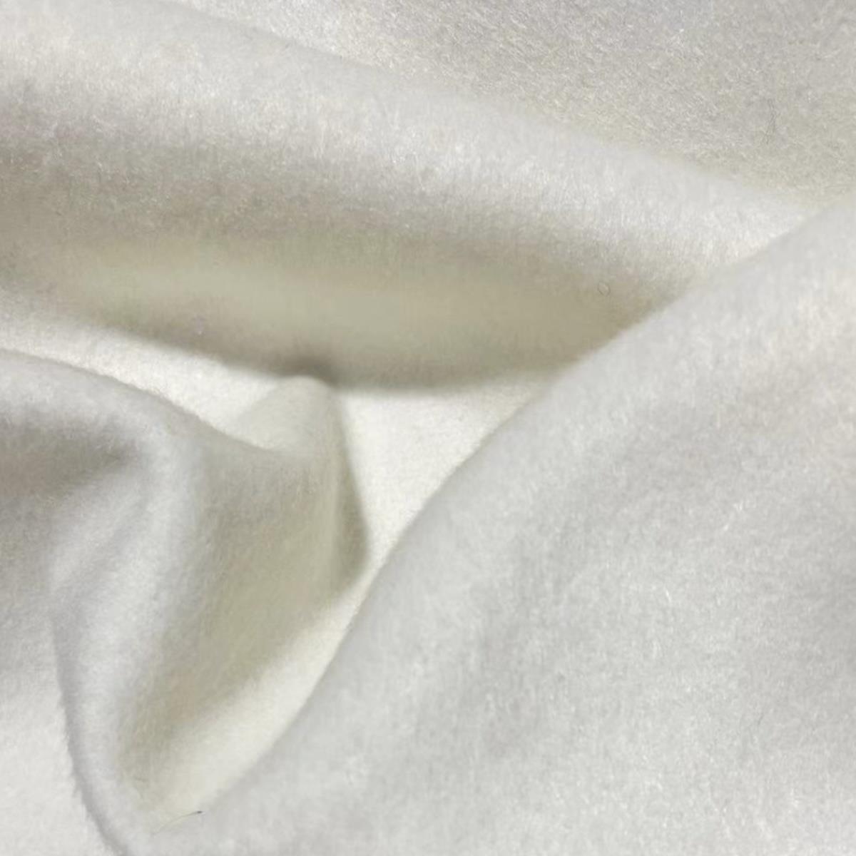 色冬季单面羊BBO面料白绒色系磨毛羊绒布料布头面纯羊毛呢子大衣
