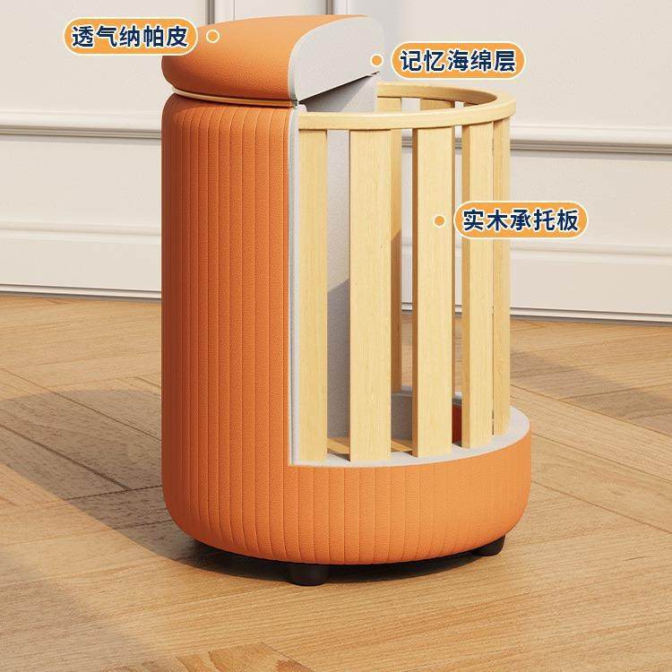 储物梳妆凳子生卧室台圆凳轻奢美甲妆椅家用客厅梳茶几EKX坐女墩