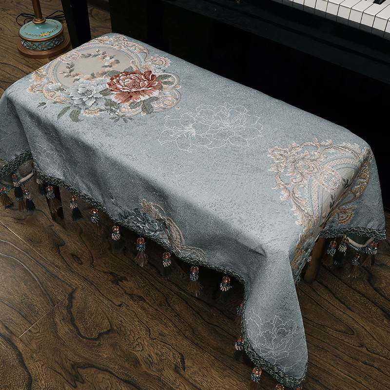 欧式钢琴罩防尘罩半罩立式高档奢华钢琴琴键防尘布布艺88键电钢琴