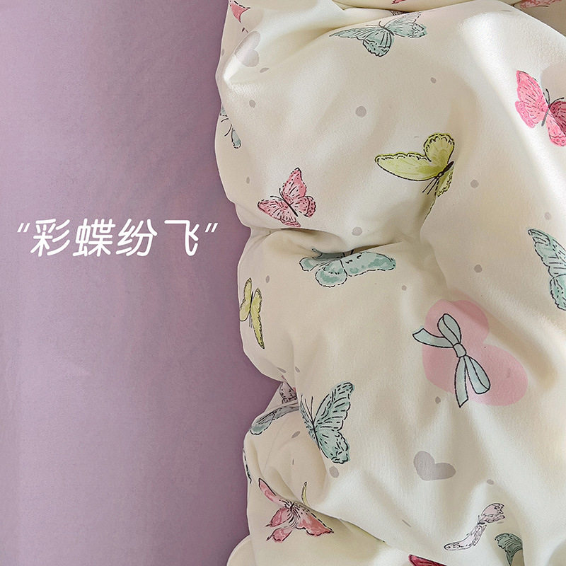 工厂直发超软糯母婴四件套水洗棉床单加厚被罩学生宿舍三件套裸