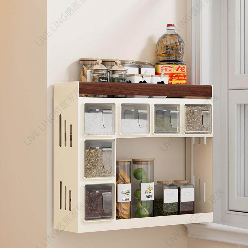 胡桃木厨精房调料置架多功能免打孔墙壁壁HTM-666挂味物香调料料