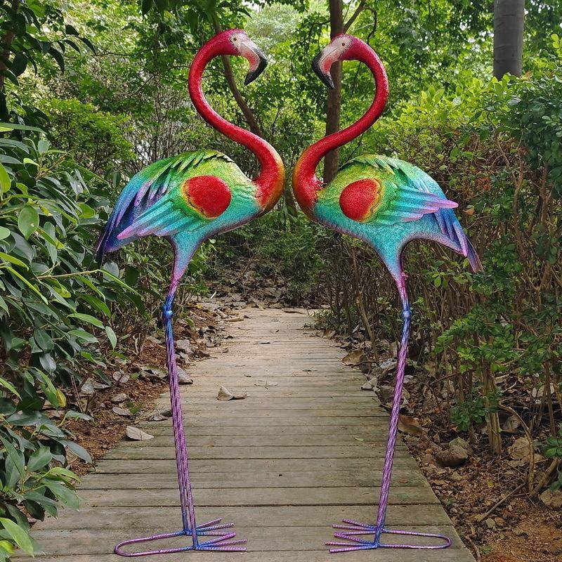 户外铁艺火烈鸟庭件园林院店仿酒真雕#057塑游乐场布置道具橱摆窗