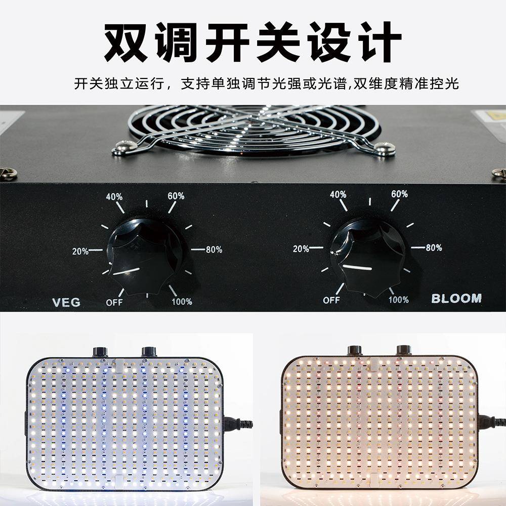 亚马逊LED量子板植物补灯双路调光120W200W冷植SSR物光照风明灯