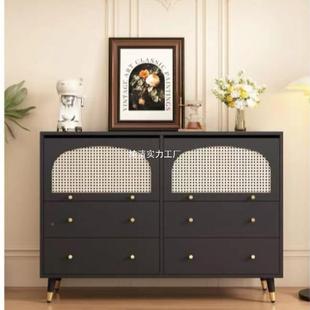 藤餐边柜现代简实木斗柜家用厨房ICC碗柜客约厅靠茶墙水柜编储物