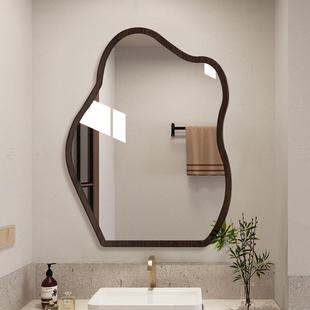 中古风异形浴室朵镜卫生间免台打孔镜子壁挂贴墙洗漱化法式 443云