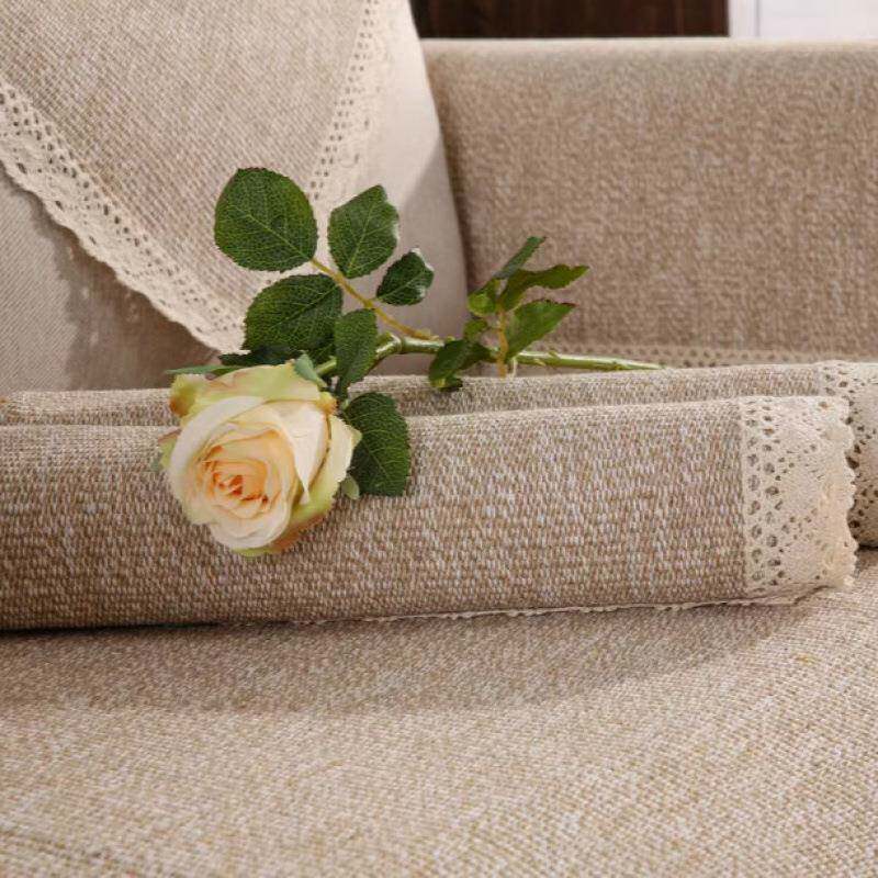 棉麻沙发防滑盖布巾季通用亚麻沙发坐垫子简约套FML垫罩扶手四直