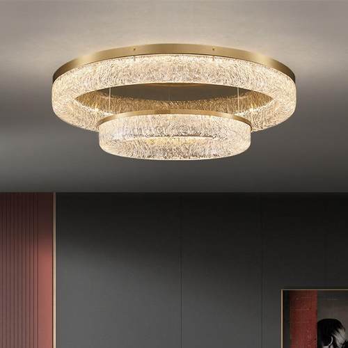 全铜轻奢形客厅吸顶灯简约现脂代气大圆961树楼餐厅卧室大厅灯具