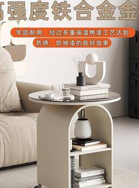 B179-奶动移带轮客厅沙发边几可玻璃小茶几网红小简易小圆桌户型
