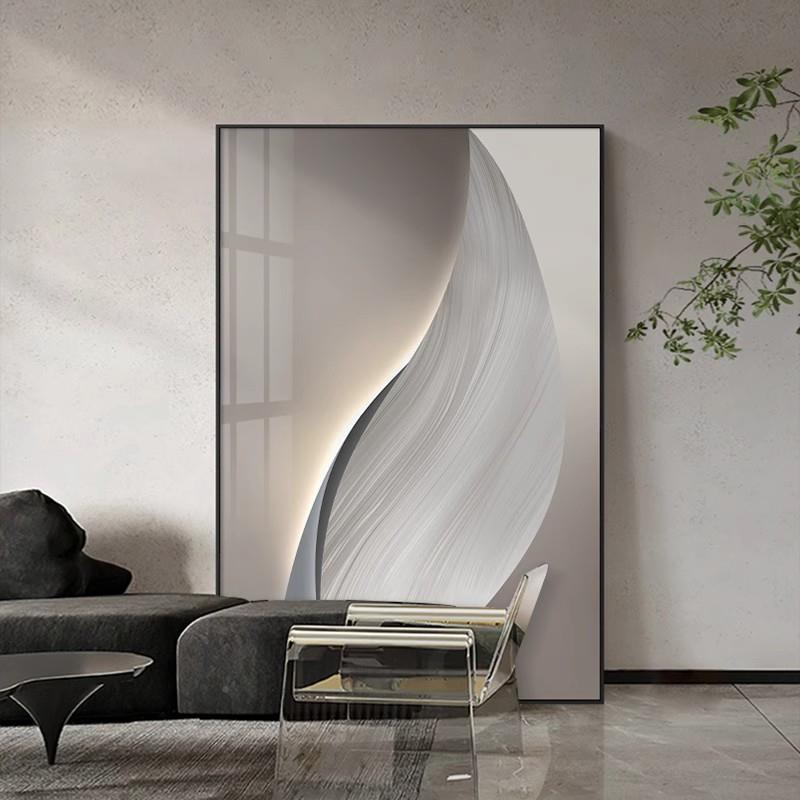 简抽象客厅装饰画现代简约样间RY-29494挂奢画极轻风客厅沙发背板