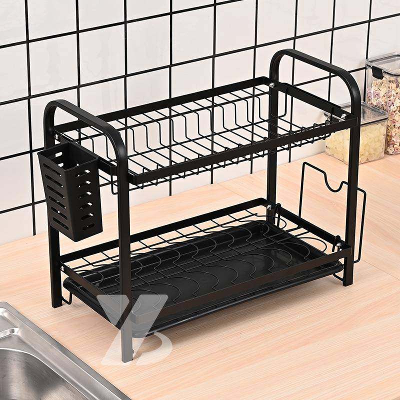 弯弯挽手二挽手多层碗碟家厨房多功能收纳架架沥水架置物架餐用具