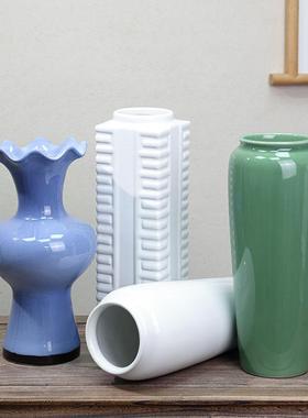 日式花小原道流投入餐NYK瓶花器复古创意白色陶瓷花组艺插花套合