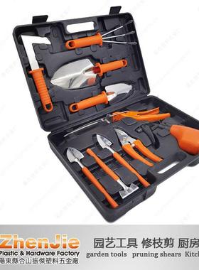 现货新款不用锈钢件套园艺工具套装花园具铲耙锹十剪喷园林HKI用