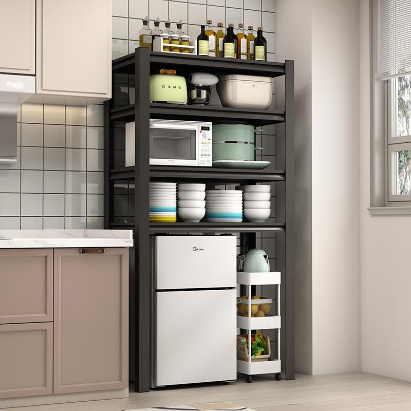 厨房落置地物架小型收箱上方架子家用微波炉冰消毒DWI柜洗碗机纳
