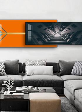 轻奢客沙大发背LC-301景墙装饰画现代简幅抽象厅约叠加挂画卧室床