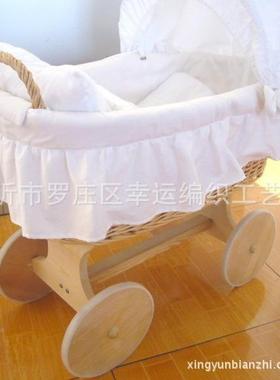 编厂家纯植物藤条婴篮条婴儿篮柳摄DLH影道具儿柳篮子新生儿睡篮