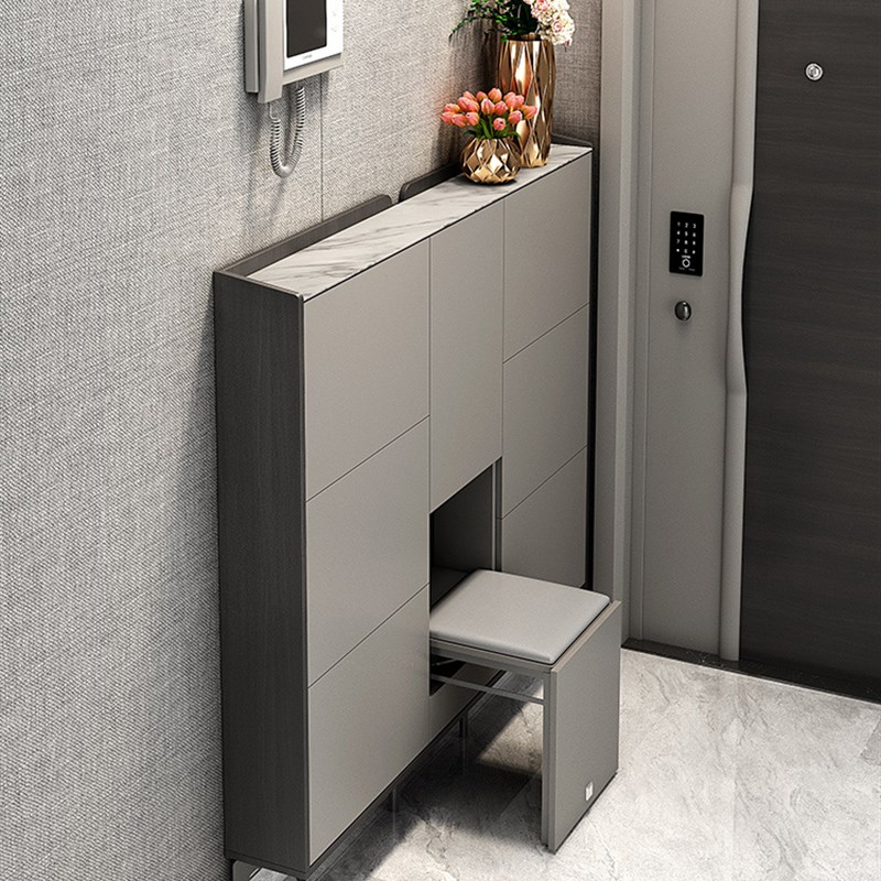 2023款超薄大容量简r约收纳柜家用门口外翻斗入户玄关一体鞋柜凳