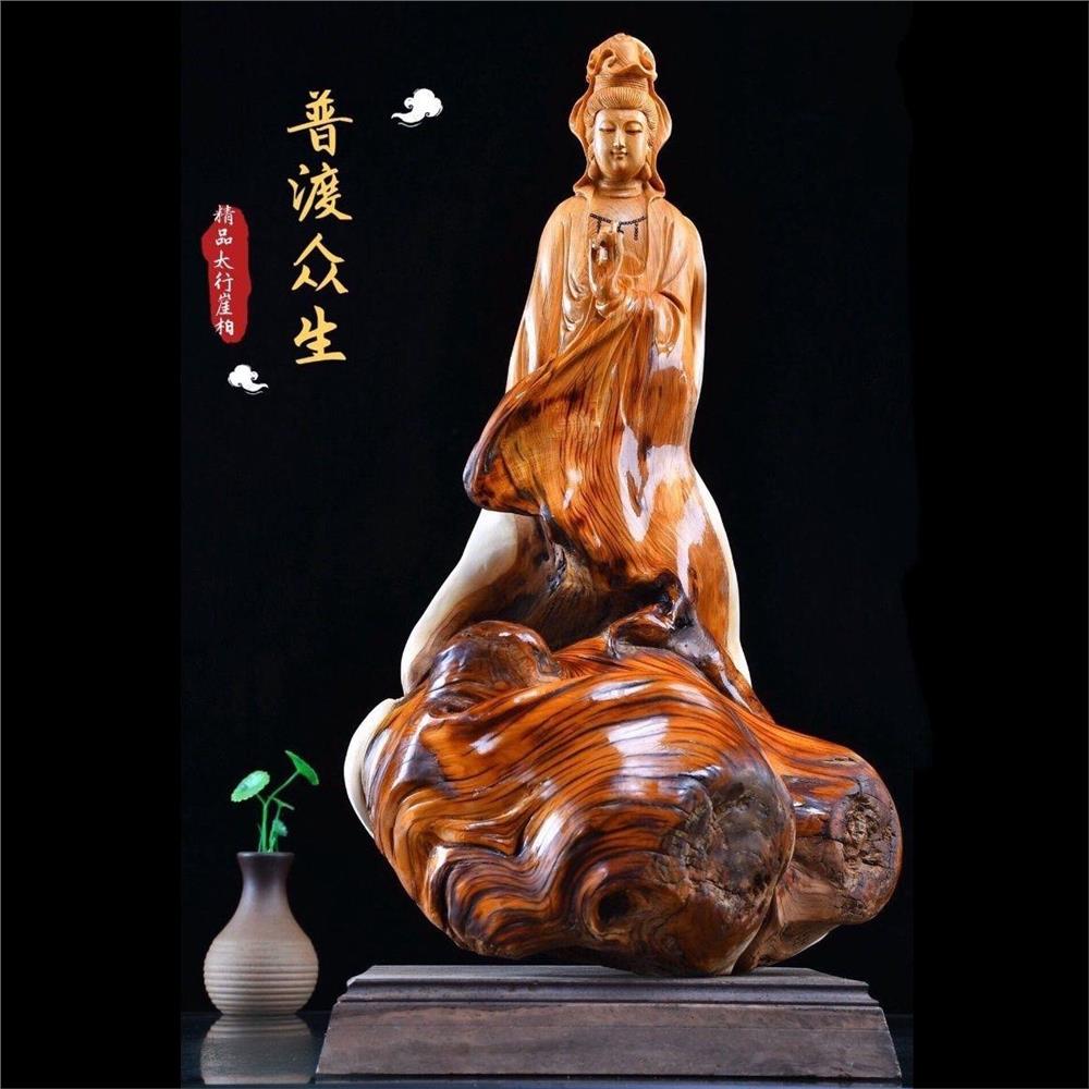 太行崖柏根雕木雕观音弥