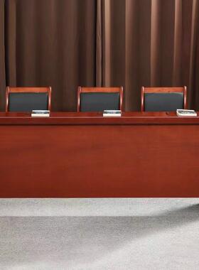 双人会议桌木皮议长条会室培训桌CH-tz01桌油漆1.2米条实形桌椅组