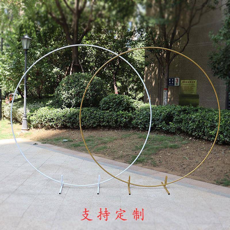 新款婚道庆具艺礼圆环U111111形底座拱门背景单铁杆花门婚户外草