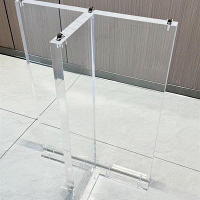 带滑轮岛台餐桌亚克力桌腿轮子A透明支架茶几脚餐板桌角吧台支撑