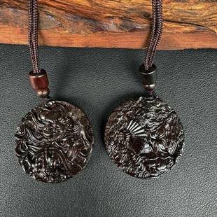 雷击枣木吊坠牌天师钟馗挂吊坠原玉化枣枣木玉木钟馗把件件挂坠木