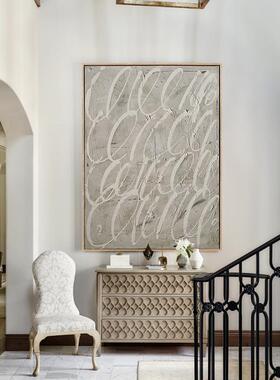 国手油画外赤贫JA240005绘风抽肌理象挂画客厅玄关酒店民宿北欧侘