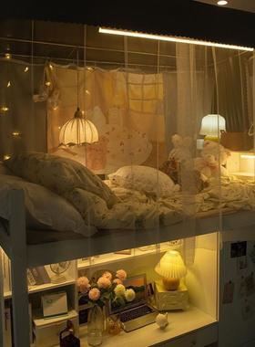 道床帘KzKP76ndu宿舍型遮光子女上铺强遮光加厚下铺生蚊帐轨寝室