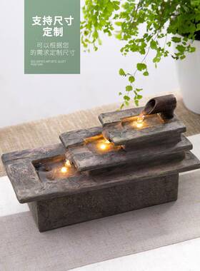 创桌IQV面流摆生件循环水客厅财水景落地招财喷泉办公水室现代意