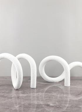 现家代简约几脂何树绳结线条门艺术摆件玄关书房电视1809柜居装拱