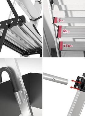 BUNK BED LADDER 家用小梯子上下铺可折叠小梯子室内多功能4步