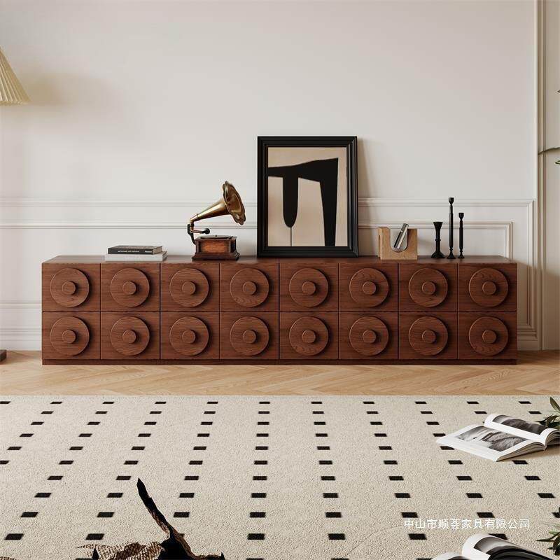 中古风斗柜柜客厅电视柜家用复古餐边柜组合木卡门实置物柜MWW纳