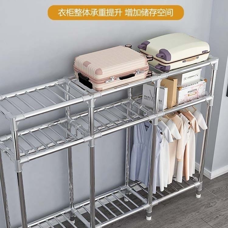 简易衣柜现代简约布衣柜加粗加厚家用卧室组装全钢架衣橱出租房用