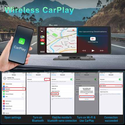 跨境品高清10.2寸智慧6新屏无线CarPlay/安卓Auto大屏车JMZ载显示