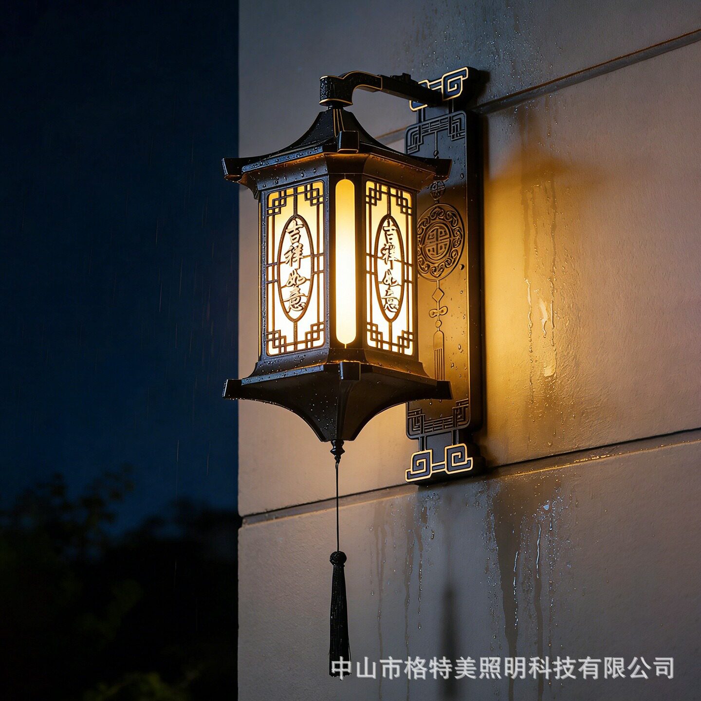 新中式风格太阳能壁灯别墅庭院大门柱灯全铝走廊壁灯围墙新款壁灯