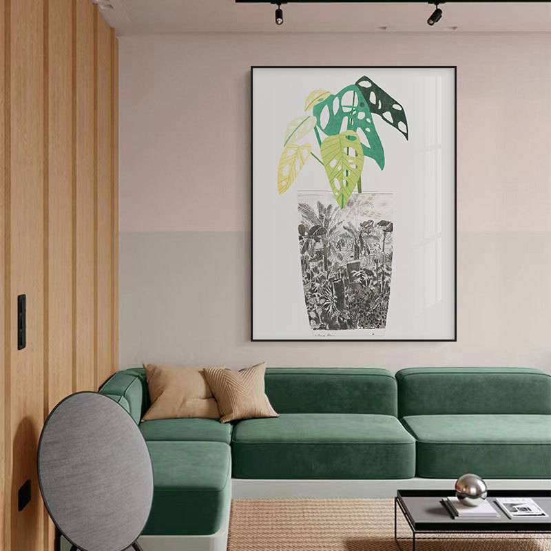 现代简约小众艺术花瓶植物花卉装饰画静物花瓶风景挂画客厅卧室
