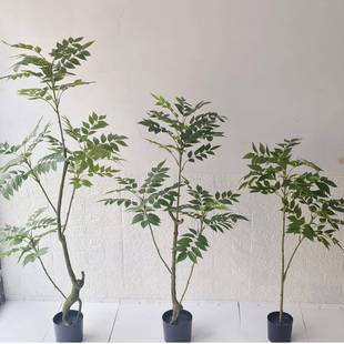 仿真漆木树盆栽室内客绿厅落地植物香植椿QS 饰摆件 7002树家居装