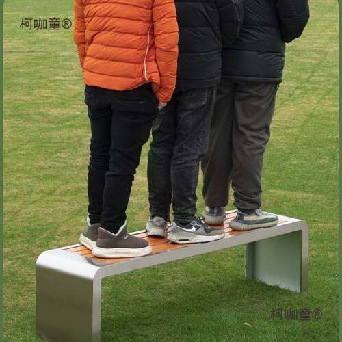 公园椅户外长椅不锈钢庭院双人长条凳子室外防腐木塑木休闲麦太保